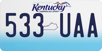 KY license plate 533UAA