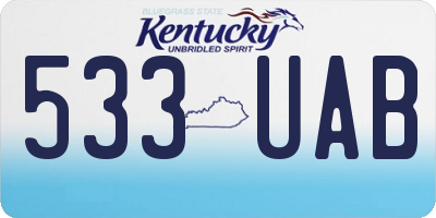 KY license plate 533UAB