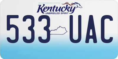 KY license plate 533UAC
