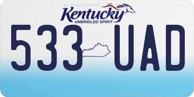 KY license plate 533UAD