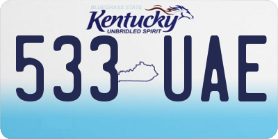 KY license plate 533UAE