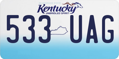 KY license plate 533UAG