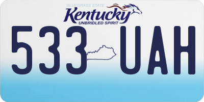 KY license plate 533UAH