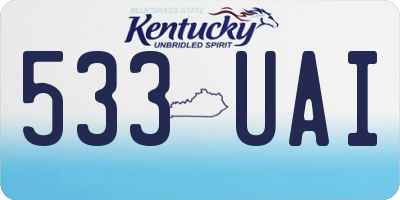 KY license plate 533UAI
