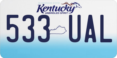 KY license plate 533UAL