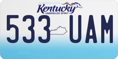KY license plate 533UAM