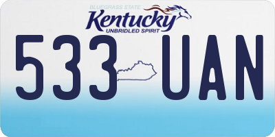 KY license plate 533UAN