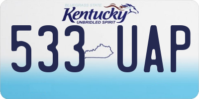KY license plate 533UAP