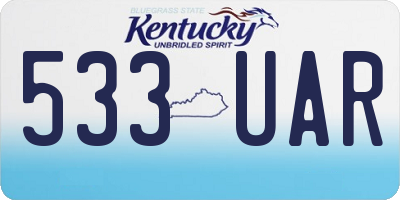 KY license plate 533UAR
