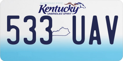 KY license plate 533UAV