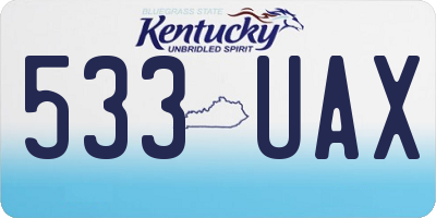KY license plate 533UAX