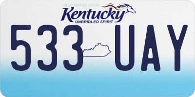 KY license plate 533UAY