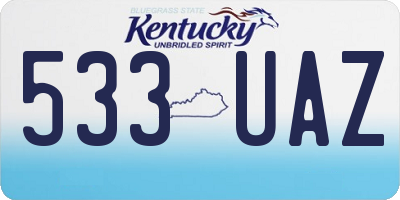 KY license plate 533UAZ