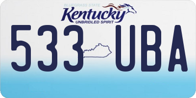 KY license plate 533UBA