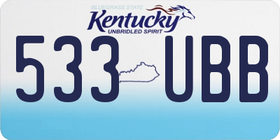 KY license plate 533UBB