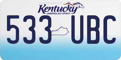 KY license plate 533UBC