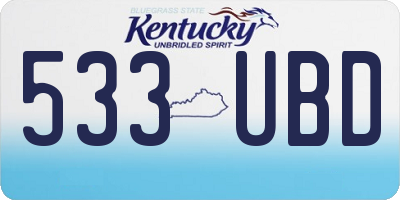 KY license plate 533UBD