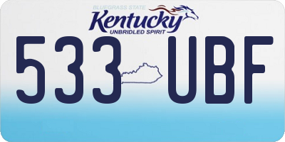 KY license plate 533UBF