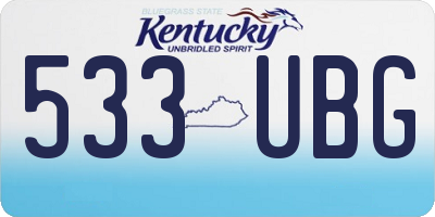 KY license plate 533UBG