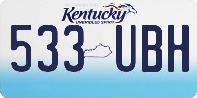 KY license plate 533UBH