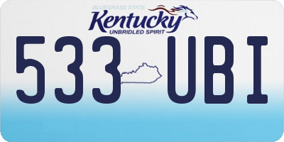 KY license plate 533UBI