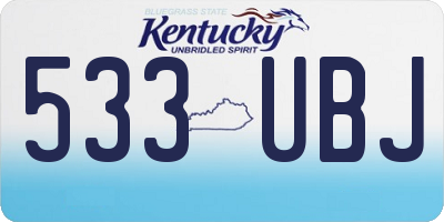 KY license plate 533UBJ