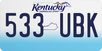 KY license plate 533UBK