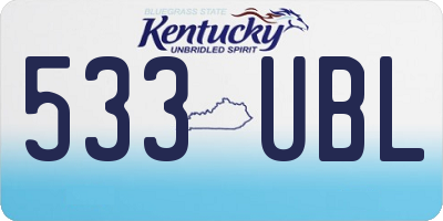 KY license plate 533UBL