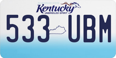 KY license plate 533UBM