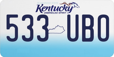 KY license plate 533UBO
