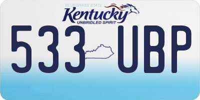 KY license plate 533UBP