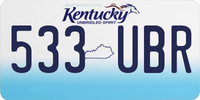 KY license plate 533UBR