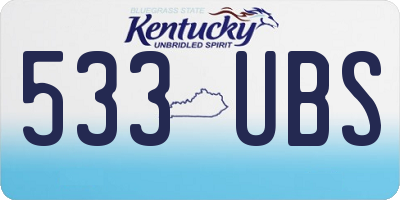 KY license plate 533UBS