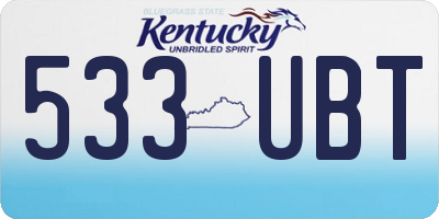 KY license plate 533UBT