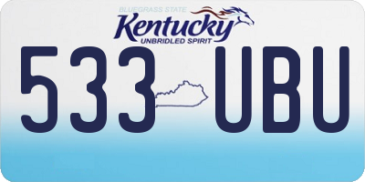 KY license plate 533UBU