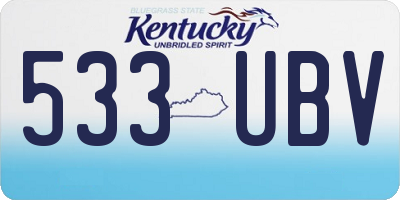 KY license plate 533UBV