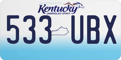 KY license plate 533UBX