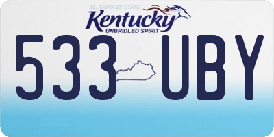 KY license plate 533UBY