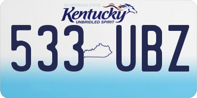 KY license plate 533UBZ
