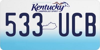 KY license plate 533UCB