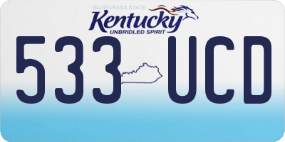 KY license plate 533UCD
