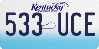 KY license plate 533UCE
