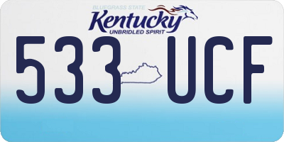 KY license plate 533UCF
