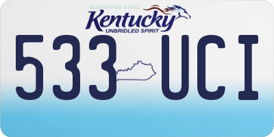 KY license plate 533UCI