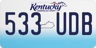 KY license plate 533UDB