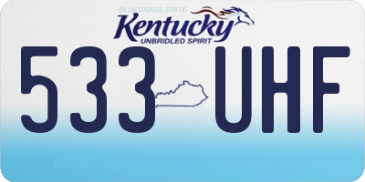 KY license plate 533UHF