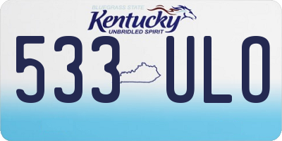 KY license plate 533ULO