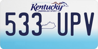 KY license plate 533UPV