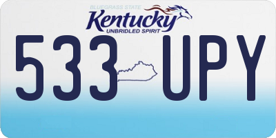 KY license plate 533UPY