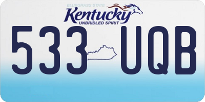 KY license plate 533UQB